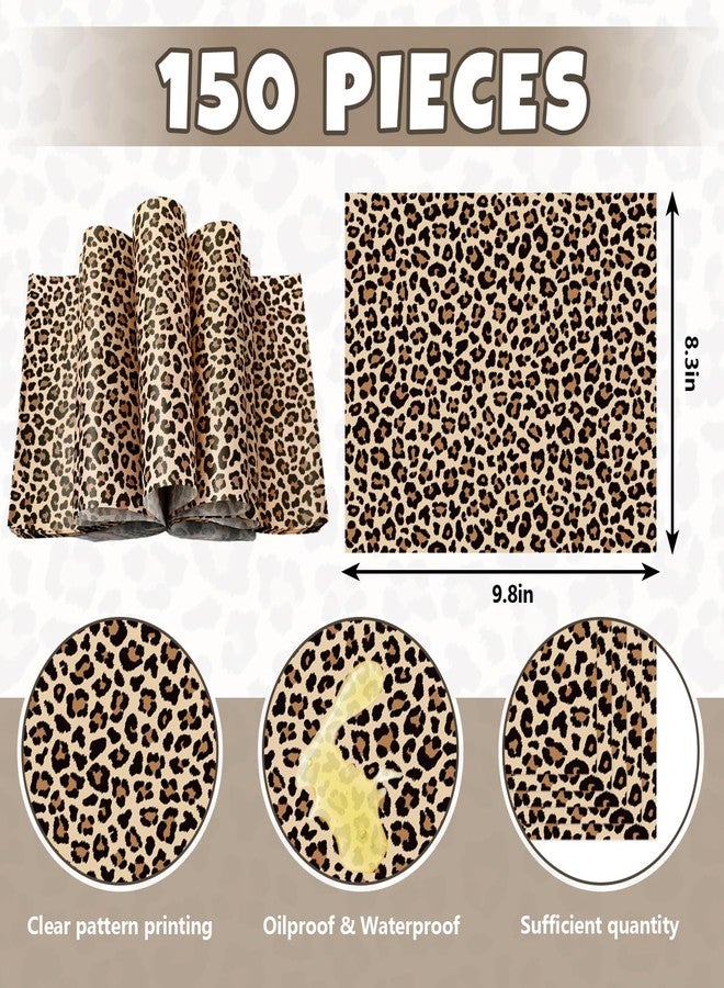 AnyDesign 150 Pcs Cheetah Wax Paper Wrap Tissue Deli Paper Leopard Print Waterproof Oil-Proof Picnic Liners for Kitchen Birthday Baby Shower Supplies, 9.8 x 8.3 In - Image 2